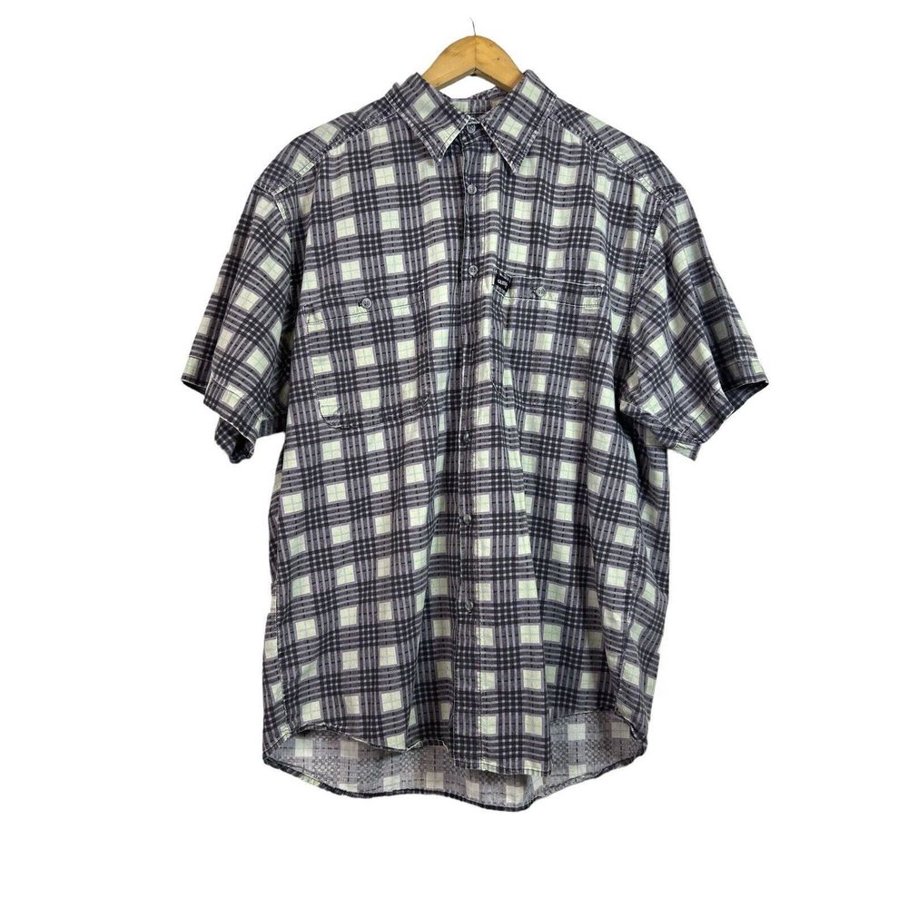 Guess Vintage 90's Mens Plaid Button Down Made In USA Shirt Size Small